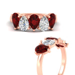 Load image into Gallery viewer, 2.50-carat-five-stone-pear-wedding-ruby-band-in-rose-gold-fdwb8008pegrudrangle3-2.50ct-nl-rg.jpg