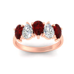 Load image into Gallery viewer, 2.50-carat-five-stone-pear-wedding-ruby-band-in-rose-gold-fdwb8008pegrudrangle5-2.50ct-nl-rg.jpg