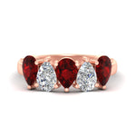 Load image into Gallery viewer, 2.50-carat-five-stone-pear-wedding-ruby-band-in-rose-gold-fdwb8008pegrudrsleep-2.50ct-nl-rg.jpg