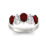 Load image into Gallery viewer, 2.50-carat-five-stone-pear-wedding-ruby-band-in-white-gold-fdwb8008pegrudrangle5-2.50ct-nl-wg.jpg