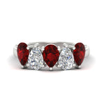 Load image into Gallery viewer, 2.50-carat-five-stone-pear-wedding-ruby-band-in-white-gold-fdwb8008pegrudrsleep-2.50ct-nl-wg.jpg