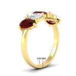 Load image into Gallery viewer, 2.50-carat-five-stone-pear-wedding-ruby-band-in-yellow-gold-fdwb8008pegrudrangle2-2.50ct-nl-yg-hw.jpg