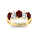Load image into Gallery viewer, 2.50-carat-five-stone-pear-wedding-ruby-band-in-yellow-gold-fdwb8008pegrudrangle5-2.50ct-nl-yg.jpg
