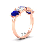 Load image into Gallery viewer, 2.50-carat-five-stone-pear-wedding-sapphire-band-in-rose-gold-fdwb8008pegsablangle2-2.50ct-nl-rg-hw.jpg