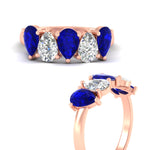 Load image into Gallery viewer, 2.50-carat-five-stone-pear-wedding-sapphire-band-in-rose-gold-fdwb8008pegsablangle3-2.50ct-nl-rg.jpg