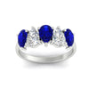 Load image into Gallery viewer, 2.50-carat-five-stone-pear-wedding-sapphire-band-in-white-gold-fdwb8008pegsablangle5-2.50ct-nl-wg.jpg