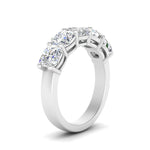 Load image into Gallery viewer, 2.50-carat-five-stone-wedding-band-cushion-cut-in-white-gold-FD8008CUB-2.5CT-NL-WG.jpg