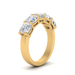 Load image into Gallery viewer, 2.50-carat-five-stone-wedding-band-cushion-cut-in-yellow-gold-FD8008CUB-2.5CT-NL-YG.jpg