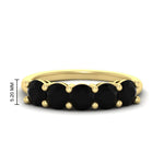 Load image into Gallery viewer, 2.50-carat-round-black-diamond-5-stone-wedding-band-in-yellow-gold-FDENS141ROBGBLACK-2.50CT-NL-YG-HW