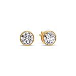 Load image into Gallery viewer, Round Cut Stud Bezel Set Earring
