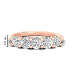 Load image into Gallery viewer, 2.50-carat-round-diamond-5-stone-wedding-band-in-rose-gold-FDENS141ROB-2.50CT-NL-RG-HW