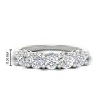 Load image into Gallery viewer, 2.50-carat-round-diamond-5-stone-wedding-band-in-white-gold-FDENS141ROB-2.50CT-NL-WG-HW