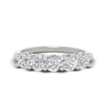 Load image into Gallery viewer, 2.50-carat-round-diamond-5-stone-wedding-band-in-white-gold-FDENS141ROB-2.50CT-NL-WG