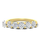 Load image into Gallery viewer, 2.50-carat-round-diamond-5-stone-wedding-band-in-yellow-gold-FDENS141ROB-2.50CT-NL-YG-HW