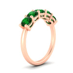 Load image into Gallery viewer, 2.50-carat-round-emerald-5-stone-wedding-band-in-rose-gold-FDENS141ROBGEMGRANGLE2-2.50CT-NL-RG
