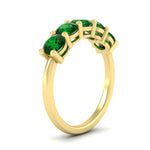 Load image into Gallery viewer, 2.50-carat-round-emerald-5-stone-wedding-band-in-yellow-gold-FDENS141ROBGEMGRANGLE2-2.50CT-NL-YG