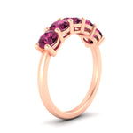 Load image into Gallery viewer, 2.50-carat-round-pink-sapphire-5-stone-wedding-band-in-rose-gold-FDENS141ROBGSADRPIANGLE2-2.50CT-NL-RG