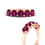 Load image into Gallery viewer, 2.50-carat-round-pink-sapphire-5-stone-wedding-band-in-rose-gold-FDENS141ROBGSADRPIANGLE3-2.50CT-NL-RG
