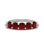 Load image into Gallery viewer, 2.50-carat-round-ruby-5-stone-wedding-band-in-white-gold-FDENS141ROBGRUDR-2.50CT-NL-WG