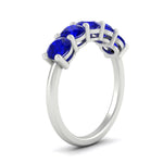 Load image into Gallery viewer, 2.50-carat-round-sapphire-5-stone-wedding-band-in-white-gold-FDENS141ROBGSABLANGLE2-2.50CT-NL-WG