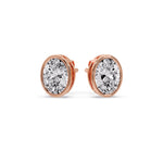 Load image into Gallery viewer, Bezel Stud Earring Oval Diamond