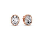 Load image into Gallery viewer, Bezel Stud Earring Oval Diamond