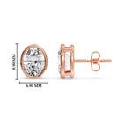 Load image into Gallery viewer, Bezel Stud Earring Oval Diamond