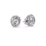 Load image into Gallery viewer, Bezel Stud Earring Oval Diamond
