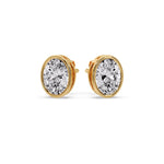 Load image into Gallery viewer, Bezel Stud Earring Oval Diamond