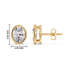 Load image into Gallery viewer, Bezel Stud Earring Oval Diamond