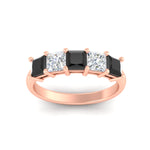 Load image into Gallery viewer, 2.50-ct-princess-black-diamond-five-stone-wedding-ring-in-rose-gold-fdwb8008prblackangle5-2.50ct-nl-rg.jpg