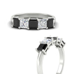 Load image into Gallery viewer, 2.50-ct-princess-black-diamond-five-stone-wedding-ring-in-white-gold-fdwb8008prblackangle3-2.50ct-nl-wg.jpg