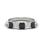 Load image into Gallery viewer, 2.50-ct-princess-black-diamond-five-stone-wedding-ring-in-white-gold-fdwb8008prblacksleep-2.50ct-nl-wg.jpg