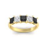 Load image into Gallery viewer, 2.50-ct-princess-black-diamond-five-stone-wedding-ring-in-yellow-gold-fdwb8008prblackangle5-2.50ct-nl-yg.jpg