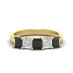 Load image into Gallery viewer, 2.50-ct-princess-black-diamond-five-stone-wedding-ring-in-yellow-gold-fdwb8008prblacksleep-2.50ct-nl-yg.jpg