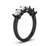 Load image into Gallery viewer, 2.50-ct-princess-diamond-five-stone-wedding-ring-in-black-gold-fdwb8008prangle2-2.50ct-nl-bg.jpg