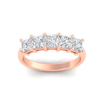 Load image into Gallery viewer, 2.50-ct-princess-diamond-five-stone-wedding-ring-in-rose-gold-fdwb8008prangle5-2.50ct-nl-rg.jpg