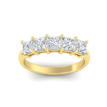 Load image into Gallery viewer, 2.50-ct-princess-diamond-five-stone-wedding-ring-in-yellow-gold-fdwb8008prangle5-2.50ct-nl-yg.jpg