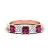 Load image into Gallery viewer, 2.50-ct-princess-pink-sapphire-five-stone-wedding-ring-in-rose-gold-fdwb8008prgsadrpisleep-2.50ct-nl-rg.jpg