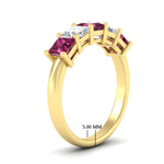 Load image into Gallery viewer, 2.50-ct-princess-pink-sapphire-five-stone-wedding-ring-in-yellow-gold-fdwb8008prgsadrpiangle2-2.50ct-nl-yg-hw.jpg