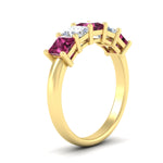 Load image into Gallery viewer, 2.50-ct-princess-pink-sapphire-five-stone-wedding-ring-in-yellow-gold-fdwb8008prgsadrpiangle2-2.50ct-nl-yg.jpg