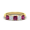 Load image into Gallery viewer, 2.50-ct-princess-pink-sapphire-five-stone-wedding-ring-in-yellow-gold-fdwb8008prgsadrpisleep-2.50ct-nl-yg.jpg