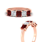 Load image into Gallery viewer, 2.50-ct-princess-ruby-five-stone-wedding-ring-in-rose-gold-fdwb8008prgrudrangle3-2.50ct-nl-rg.jpg
