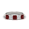 Load image into Gallery viewer, 2.50-ct-princess-ruby-five-stone-wedding-ring-in-white-gold-fdwb8008prgrudrsleep-2.50ct-nl-wg.jpg