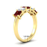 Load image into Gallery viewer, 2.50-ct-princess-ruby-five-stone-wedding-ring-in-yellow-gold-fdwb8008prgrudrangle2-2.50ct-nl-yg-hw.jpg