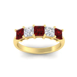 Load image into Gallery viewer, 2.50-ct-princess-ruby-five-stone-wedding-ring-in-yellow-gold-fdwb8008prgrudrangle5-2.50ct-nl-yg.jpg