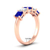 Load image into Gallery viewer, 2.50-ct-princess-sapphire-five-stone-wedding-ring-in-rose-gold-fdwb8008prgsablangle2-2.50ct-nl-rg-hw.jpg