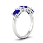 Load image into Gallery viewer, 2.50-ct-princess-sapphire-five-stone-wedding-ring-in-white-gold-fdwb8008prgsablangle2-2.50ct-nl-wg.jpg