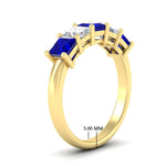 Load image into Gallery viewer, 2.50-ct-princess-sapphire-five-stone-wedding-ring-in-yellow-gold-fdwb8008prgsablangle2-2.50ct-nl-yg-hw.jpg