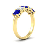 Load image into Gallery viewer, 2.50-ct-princess-sapphire-five-stone-wedding-ring-in-yellow-gold-fdwb8008prgsablangle2-2.50ct-nl-yg.jpg